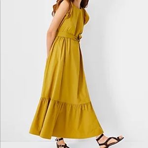 Ann Taylor Poplin Maxi Dress with Ruffle